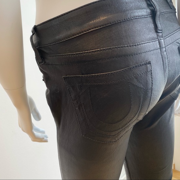 True Religion Vintage Real Leather Jeans Sz 25 - Picture 5 of 16